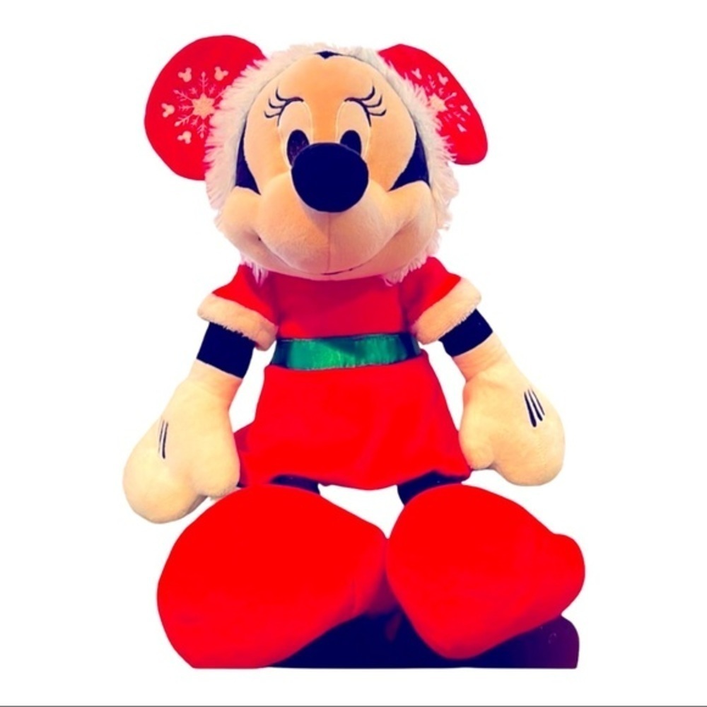 Disney Baby Christmas Winter Minnie Mouse plush doll toy snowflake crinkle ears.